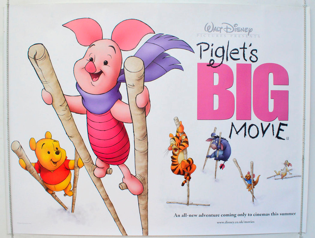 Piglet's Big Movie Original British Quad Poster - Film Poster - Movie Poster 