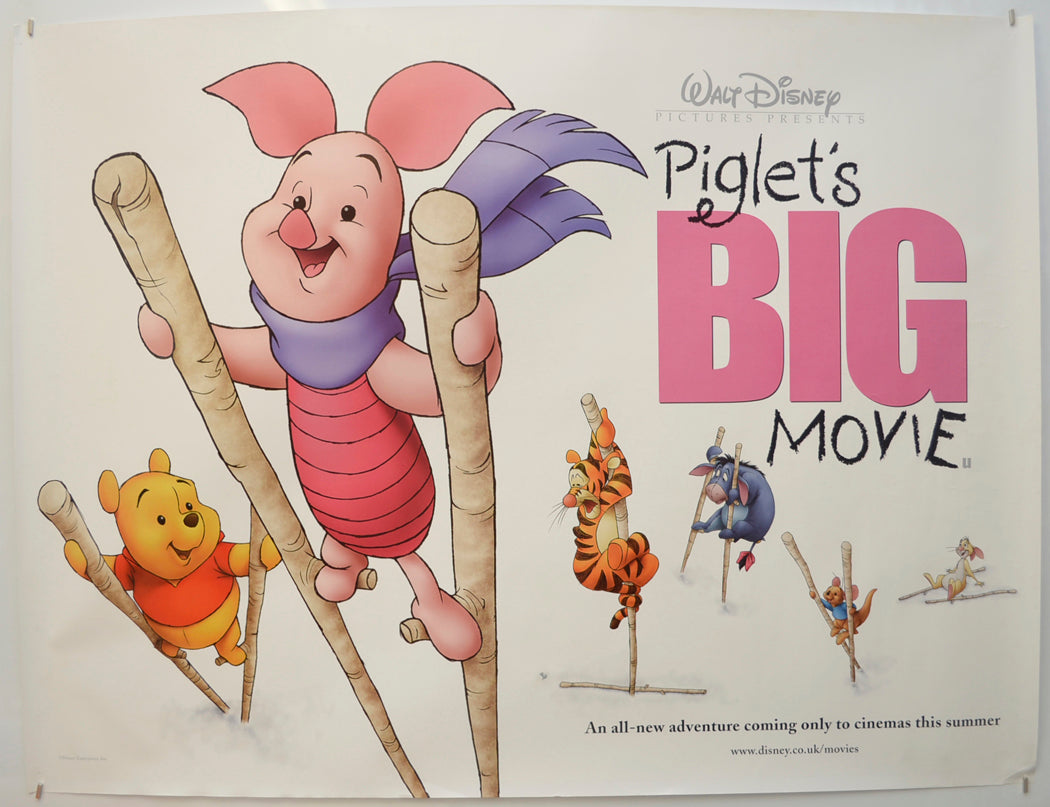 Piglet's Big Movie Original Quad Poster - Film Poster - Movie Poster  