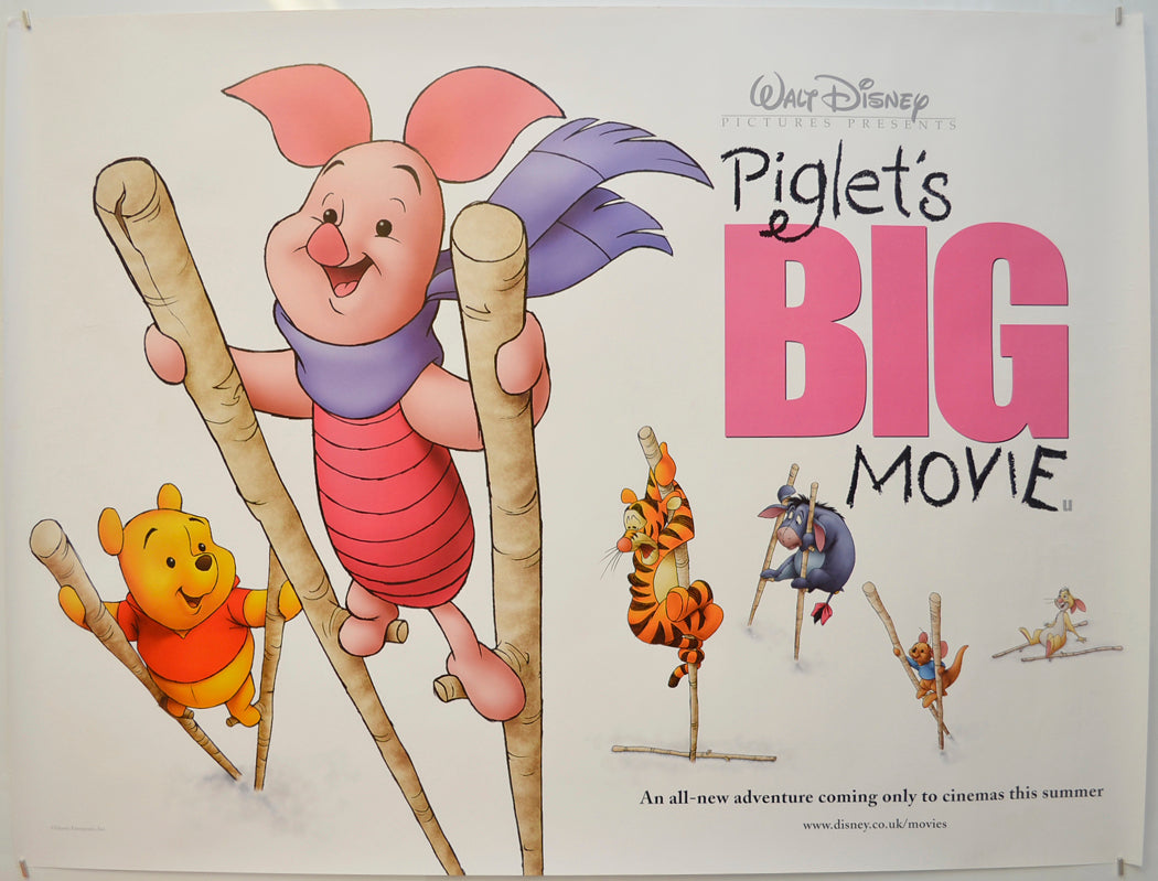 Piglet's Big Movie Original Quad Poster - Film Poster - Movie Poster  