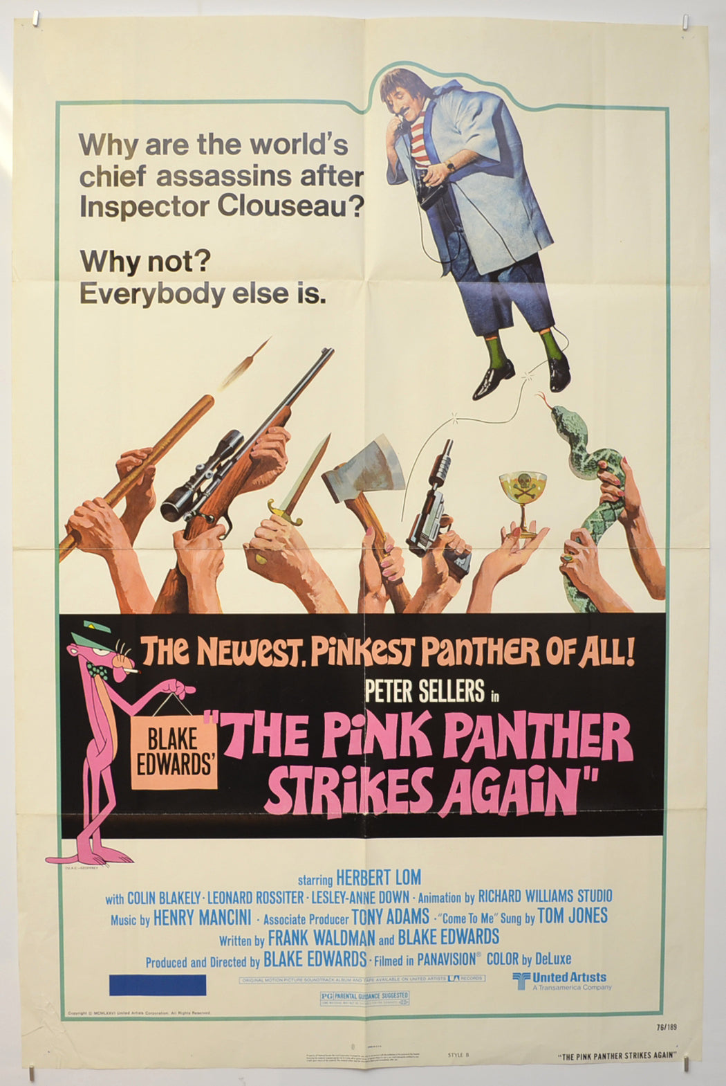 The Pink Panther Strikes Again Original One Sheet Poster - Film Poster - Movie Poster