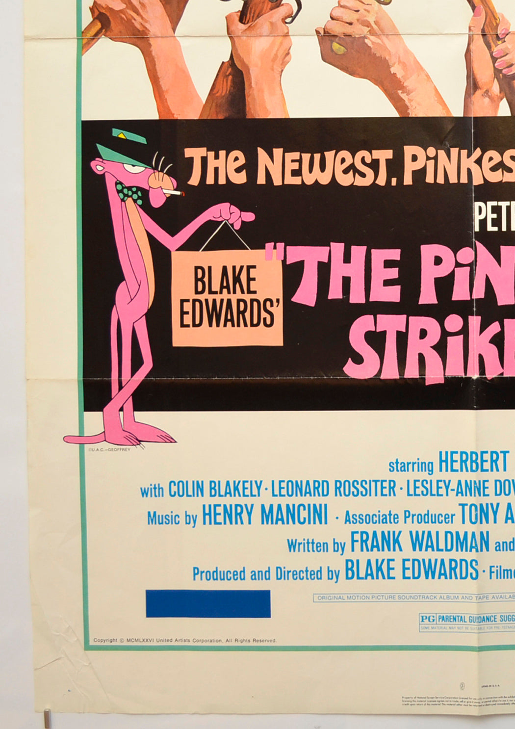 THE PINK PANTHER STRIKES AGAIN (Bottom Left) Cinema One Sheet Movie Poster 