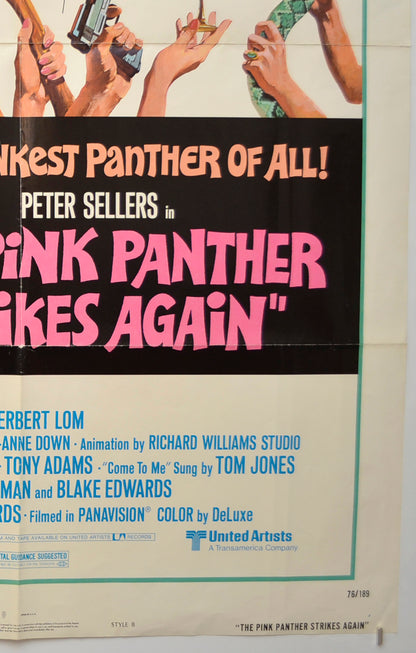 THE PINK PANTHER STRIKES AGAIN (Bottom Right) Cinema One Sheet Movie Poster 