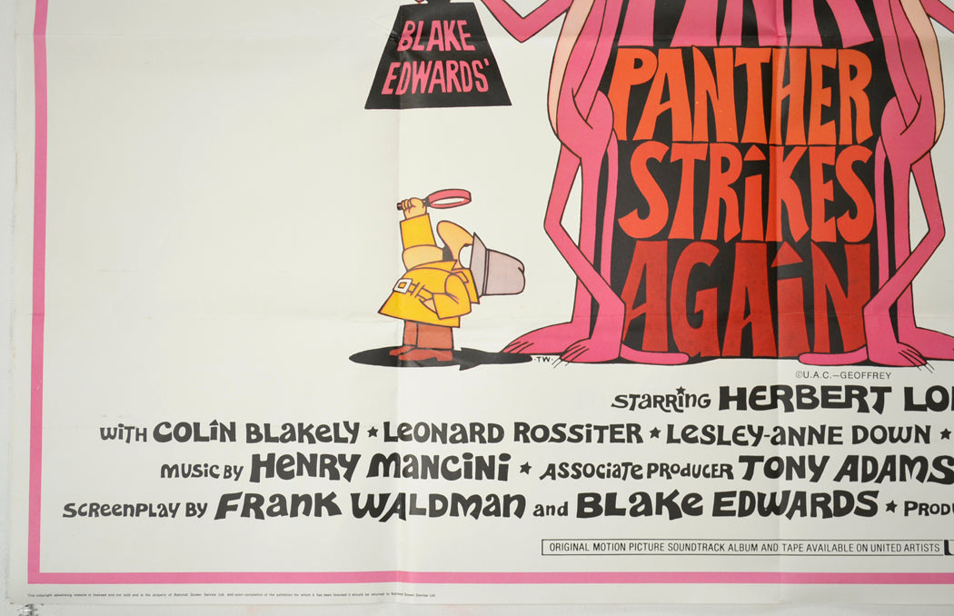 THE PINK PANTHER STRIKES AGAIN (Bottom Left) Cinema Quad Movie Poster 