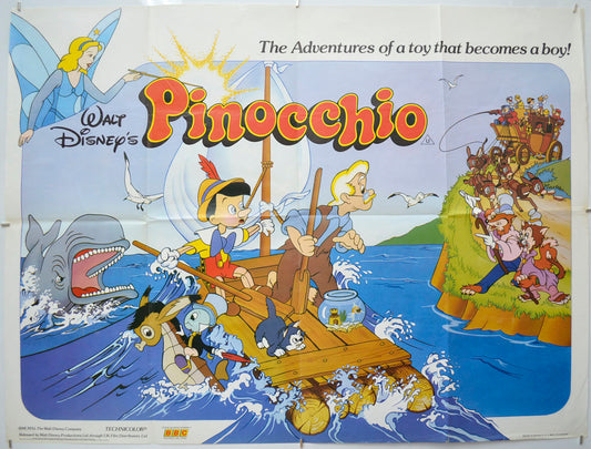 Pinocchio (1986 re-release)  Original Quad Poster - Film Poster - Movie Poster