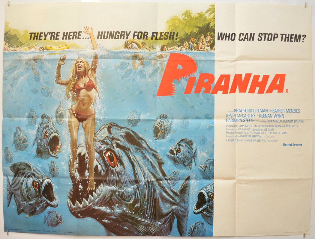 Piranha Original Quad Poster - Film Poster - Movie Poster  