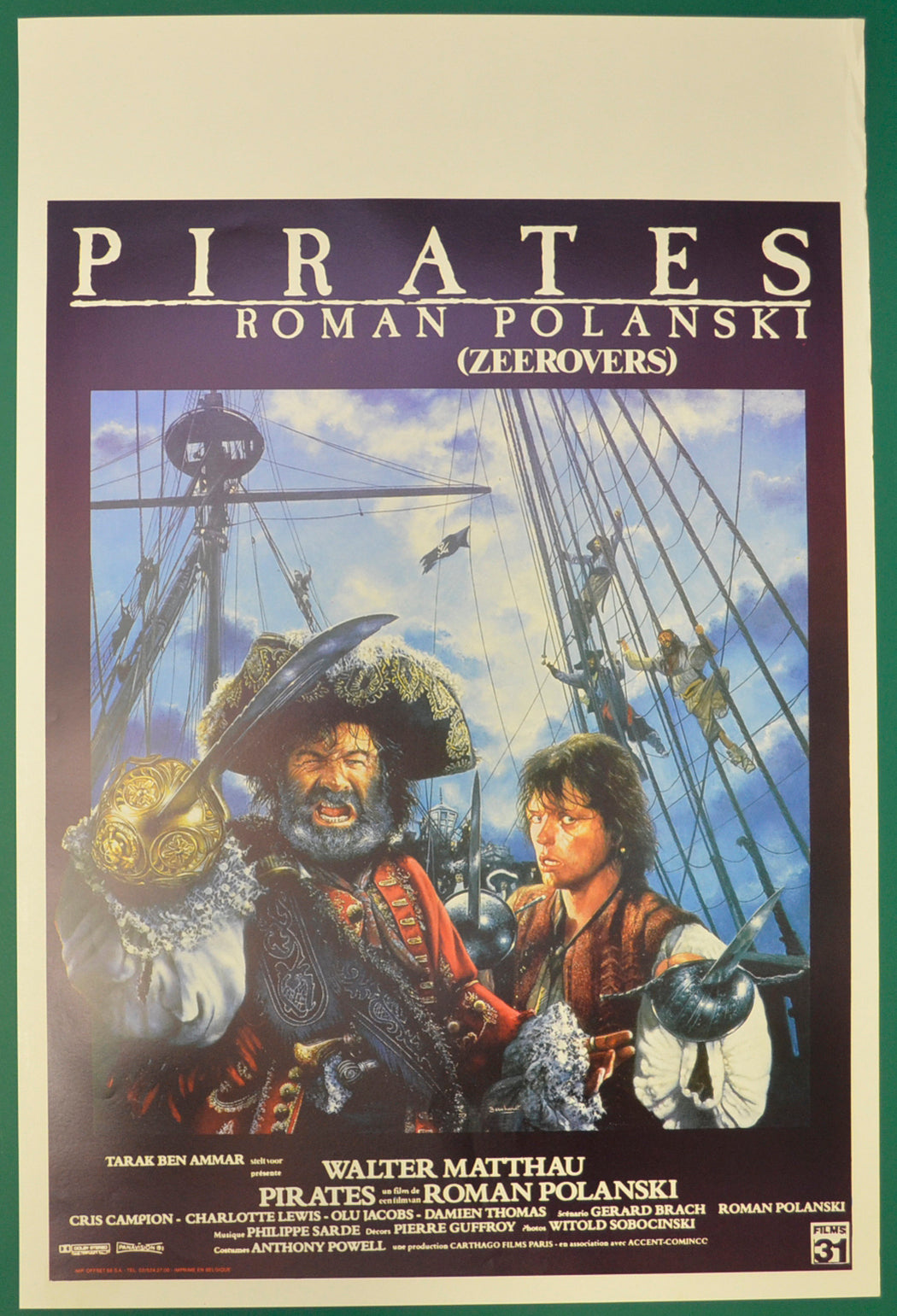 Pirates  (Belgian Dutch Title - Zeerovers)   Original Belgian Poster - Film Poster - Movie Poster  