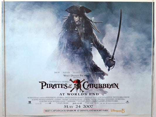 Pirates Of The Caribbean : At World's End  (Teaser / Advance Version)   Original British Quad Poster - Movie Poster