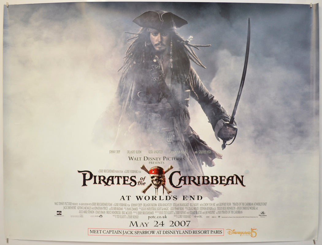 Pirates Of The Caribbean : At World's End  (Teaser / Advance Version) Original Quad Poster - Film Poster - Movie Poster  