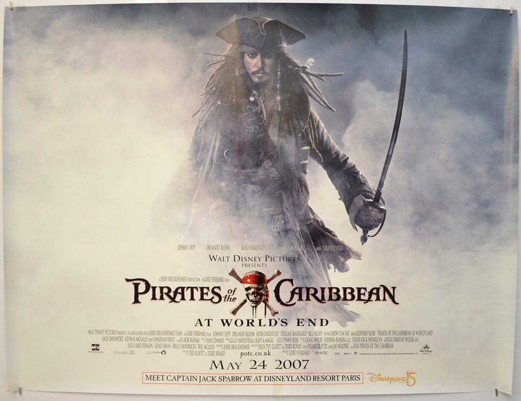 Pirates Of The Caribbean : At World's End  (Teaser / Advance Version) Original Quad Poster - Film Poster - Movie Poster  