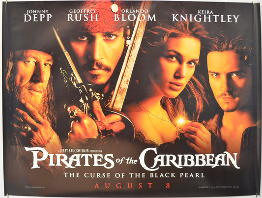 Pirates Of The Caribbean : The Curse Of The Black Pearl  (Teaser / Advance Version)   Original Quad Poster - Film Poster - Movie Poster