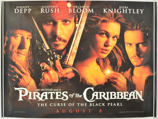 Pirates Of The Caribbean : The Curse Of The Black Pearl  (Teaser / Advance Version)  Original Quad Poster - Film Poster - Movie Poster 