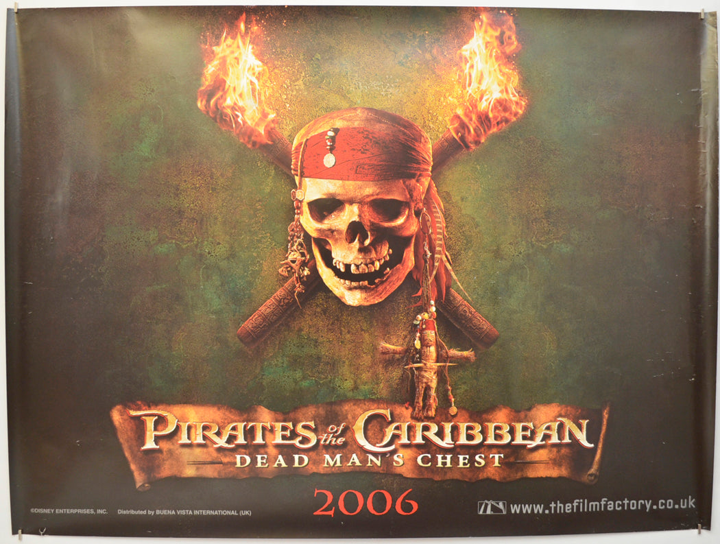 Pirates Of The Caribbean : Dead Man's Chest  (Teaser / Advance Version) Original Quad Poster - Film Poster - Movie Poster  