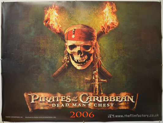 Pirates Of The Caribbean : Dead Man's Chest (Teaser / Advance Version) Original Quad Poster - Film Poster - Movie Poster - Cinema Poster