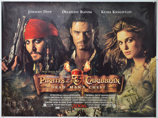 Pirates Of The Caribbean : Dead Man's Chest - Original Quad Poster - Film Poster - Movie Poster