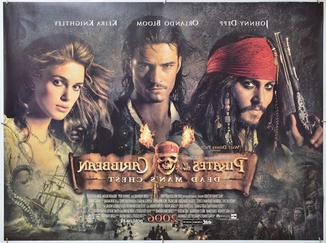 Pirates Of The Caribbean : Dead Man's Chest (Back) Cinema Quad Movie Poster 