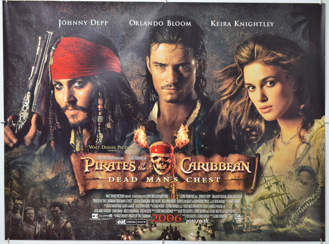 Pirates Of The Caribbean : Dead Man's Chest - Original Quad Poster - Film Poster - Movie Poster