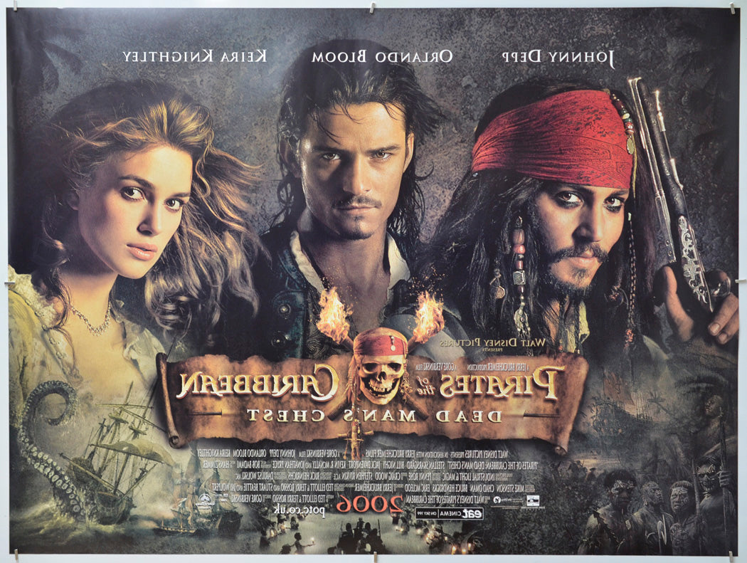 Pirates Of The Caribbean : Dead Man's Chest (Back) Cinema Quad Movie Poster 