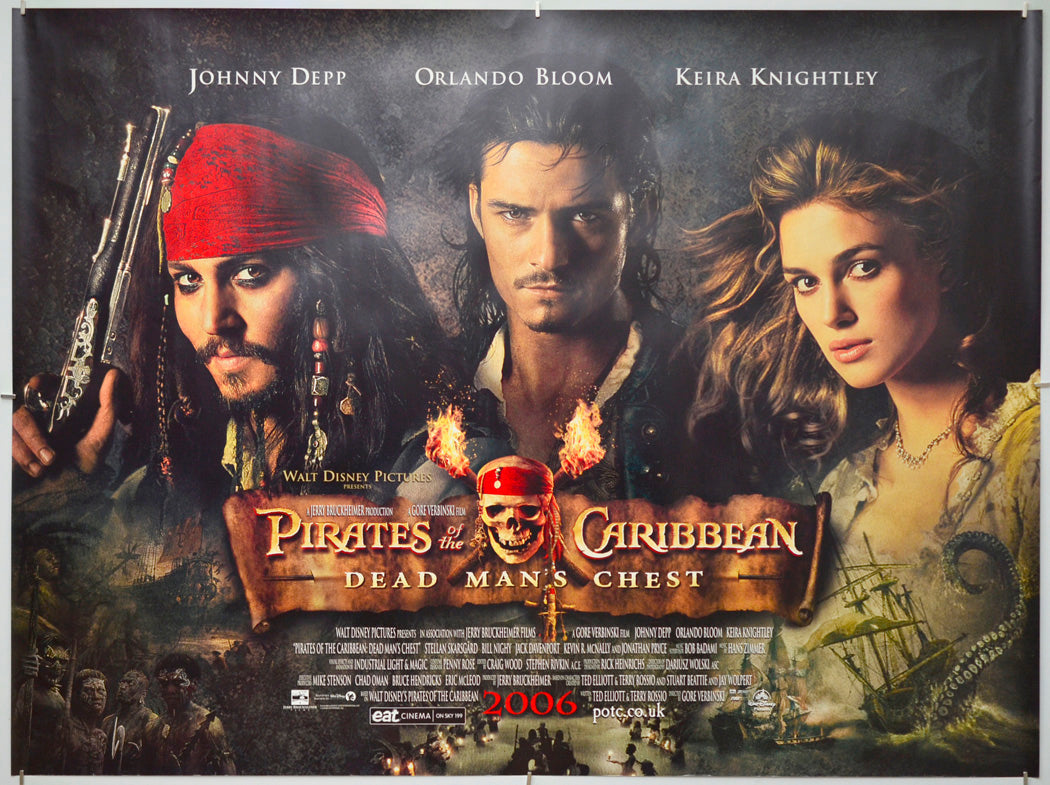 Pirates Of The Caribbean : Dead Man's Chest - Original Quad Poster - Film Poster - Movie Poster