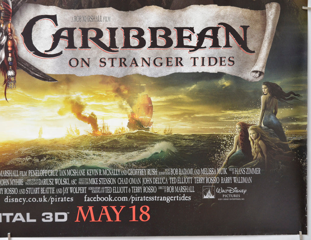 Pirates Of The Caribbean : On Stranger Tides (Bottom Right) Cinema Quad Movie Poster 