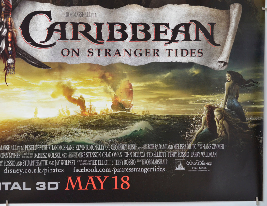 Pirates Of The Caribbean : On Stranger Tides (Bottom Right) Cinema Quad Movie Poster 