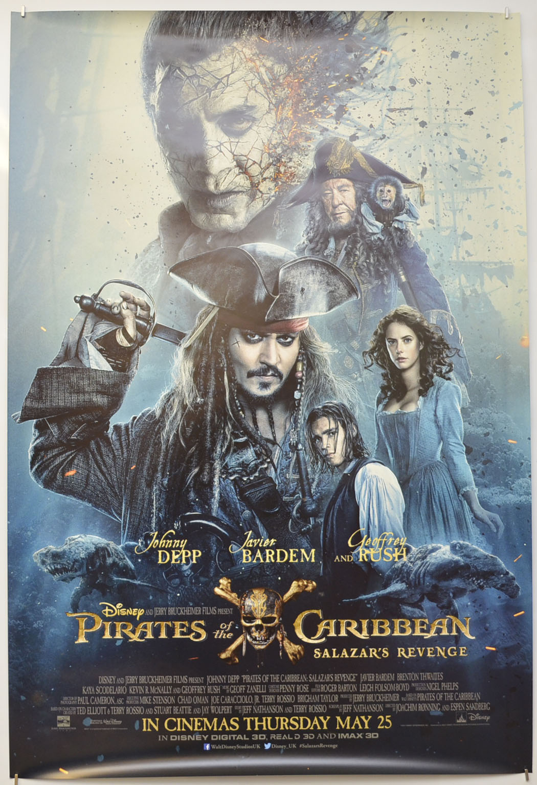 Pirates Of The Caribbean : Salazar's Revenge (Teaser / Advance Version)  Original One Sheet Poster - Film Poster - Movie Poster