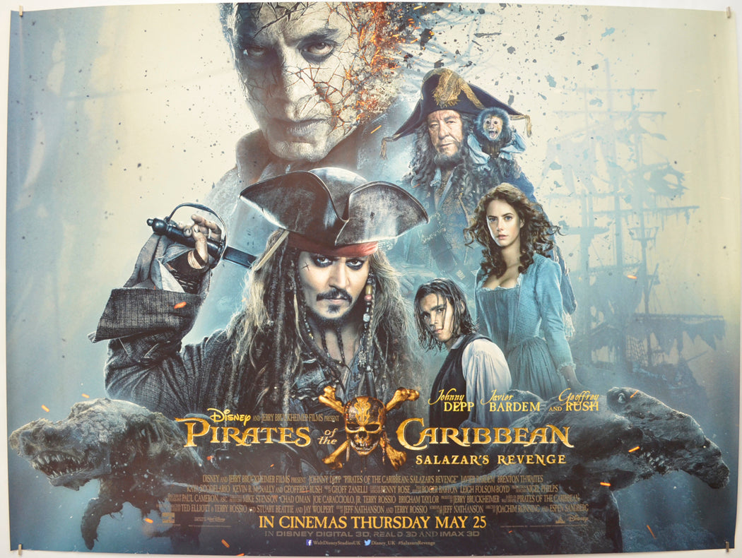 Pirates Of The Caribbean : Salazar's Revenge  Original Quad Poster - Film Poster - Movie Poster