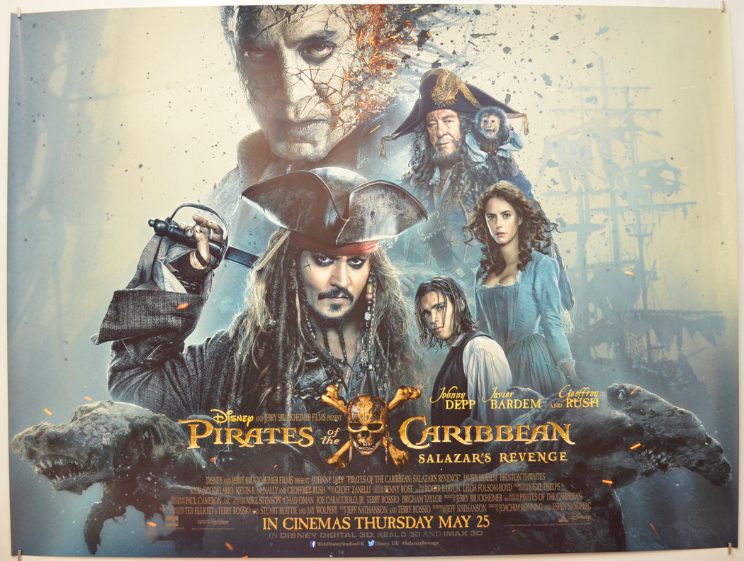 Pirates Of The Caribbean : Salazar's Revenge Original Quad Poster - Film Poster - Movie Poster