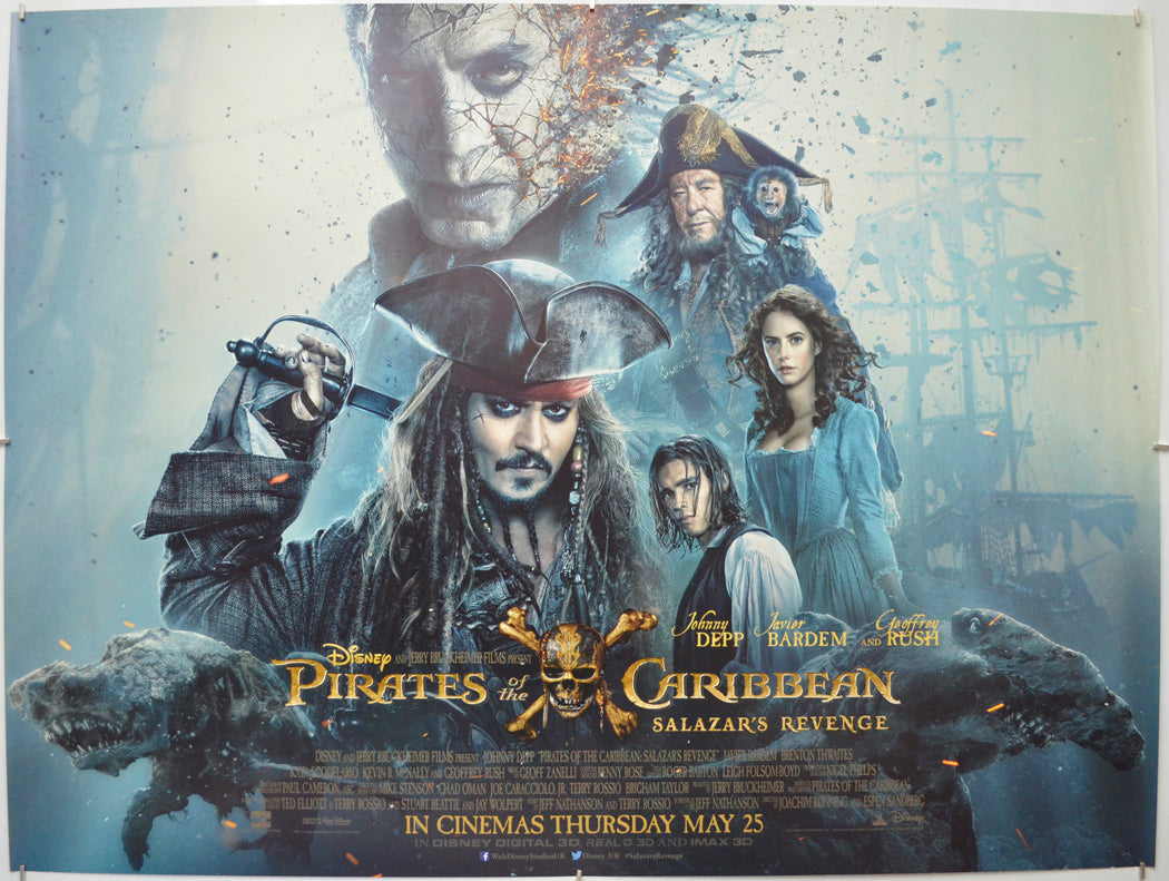 Pirates Of The Caribbean : Salazar's Revenge - Original Quad Poster - Film Poster - Movie Poster