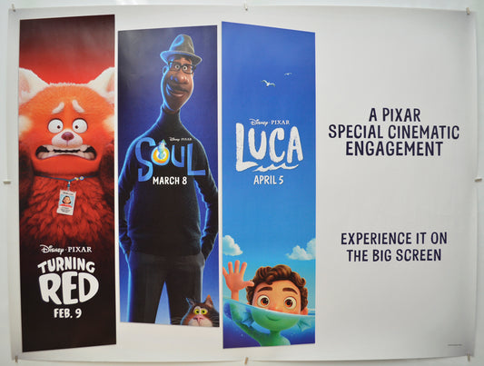 Pixar Special Cinema Screenings Poster (Turning Red, Soul, Luca) Original Quad Poster - Film Poster - Movie Poster