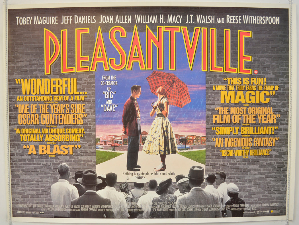 Pleasantville  Original Quad Poster - Film Poster - Movie Poster