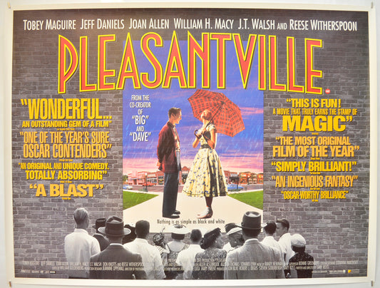 Pleasantville Original Quad Poster - Film Poster - Movie Poster