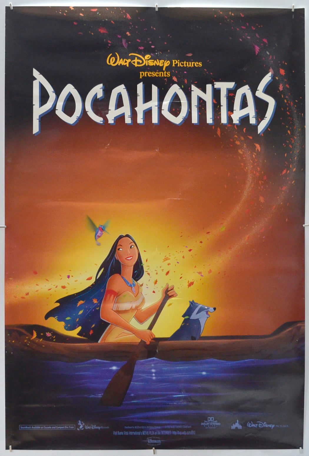 Pocahontas   Original One Sheet Poster - Film Poster - Movie Poster