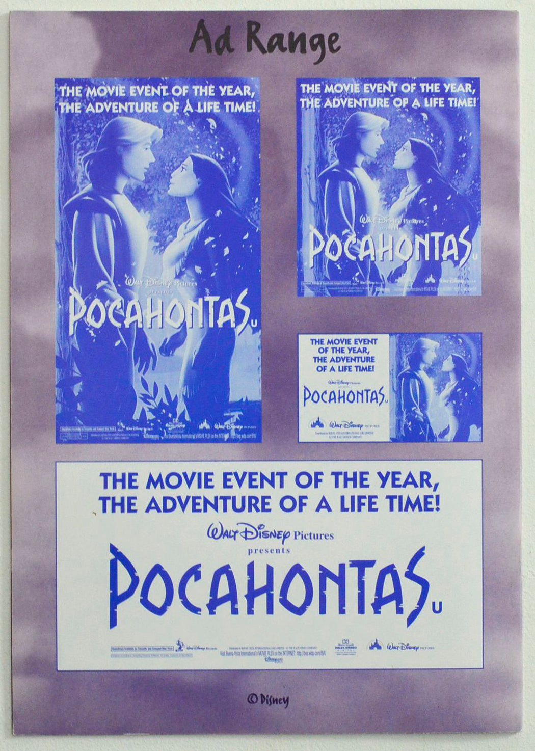 POCAHONTAS – Cinema Exhibitors Campaign Press Book - Back