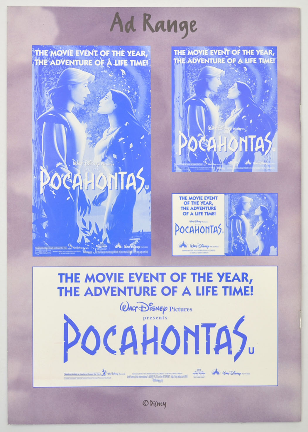 POCAHONTAS Cinema Exhibitors Campaign Press Book - BACK 