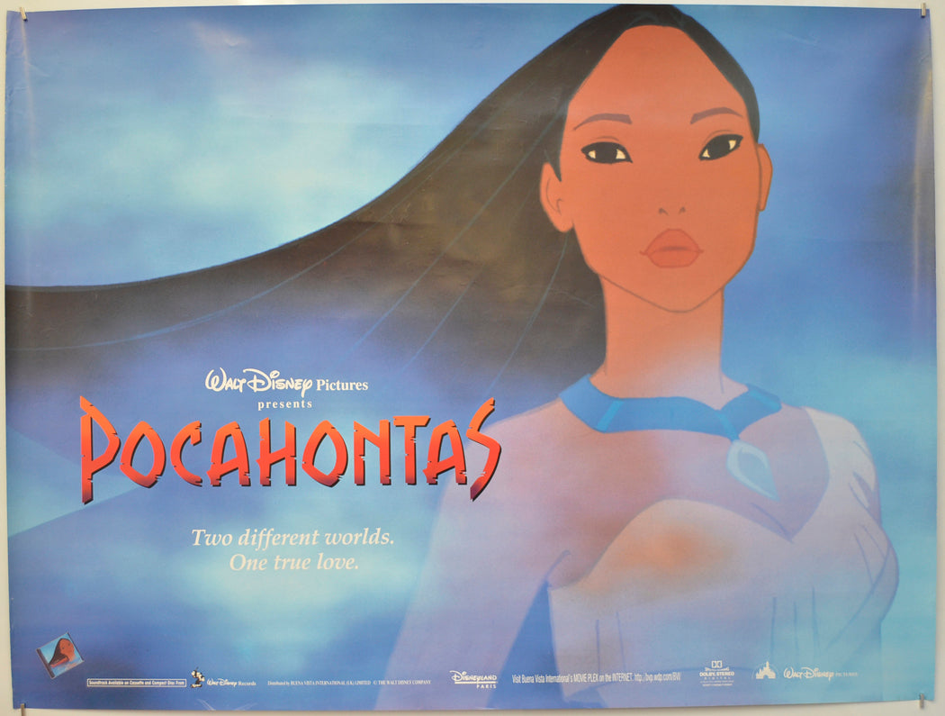 Pocahontas  (Teaser / Advance Version) Original Quad Poster - Film Poster - Movie Poster  