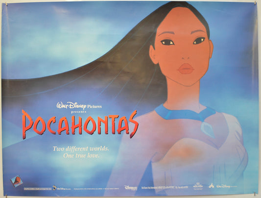 Pocahontas  (Teaser / Advance Version) Original Quad Poster - Film Poster - Movie Poster  