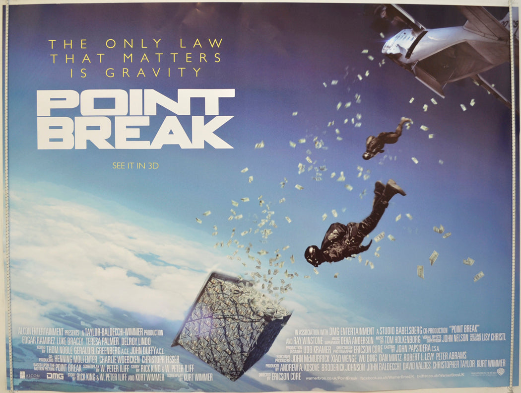 Point Break  Original Quad Poster - Film Poster - Movie Poster 