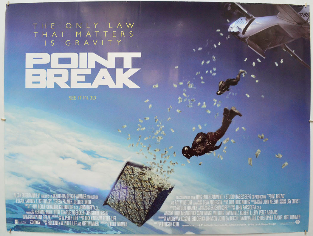 Point Break  Original Quad Poster - Film Poster - Movie Poster