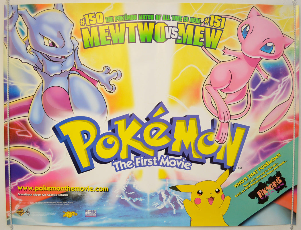 Pokemon : The First Movie  Original Quad Poster - Film Poster - Movie Poster