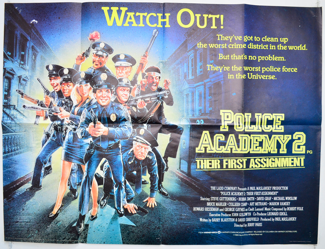 Police Academy 2 : Their First Assignment Original Quad Poster - Film Poster - Movie Poster  