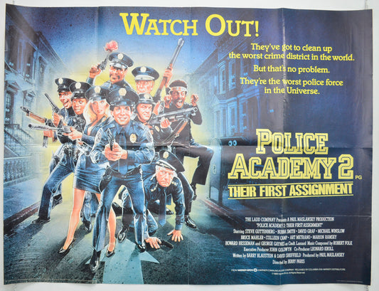 Police Academy 2 : Their First Assignment Original Quad Poster - Film Poster - Movie Poster  