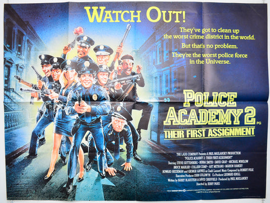 Police Academy 2 : Their First Assignment Original Quad Poster - Film Poster - Movie Poster  