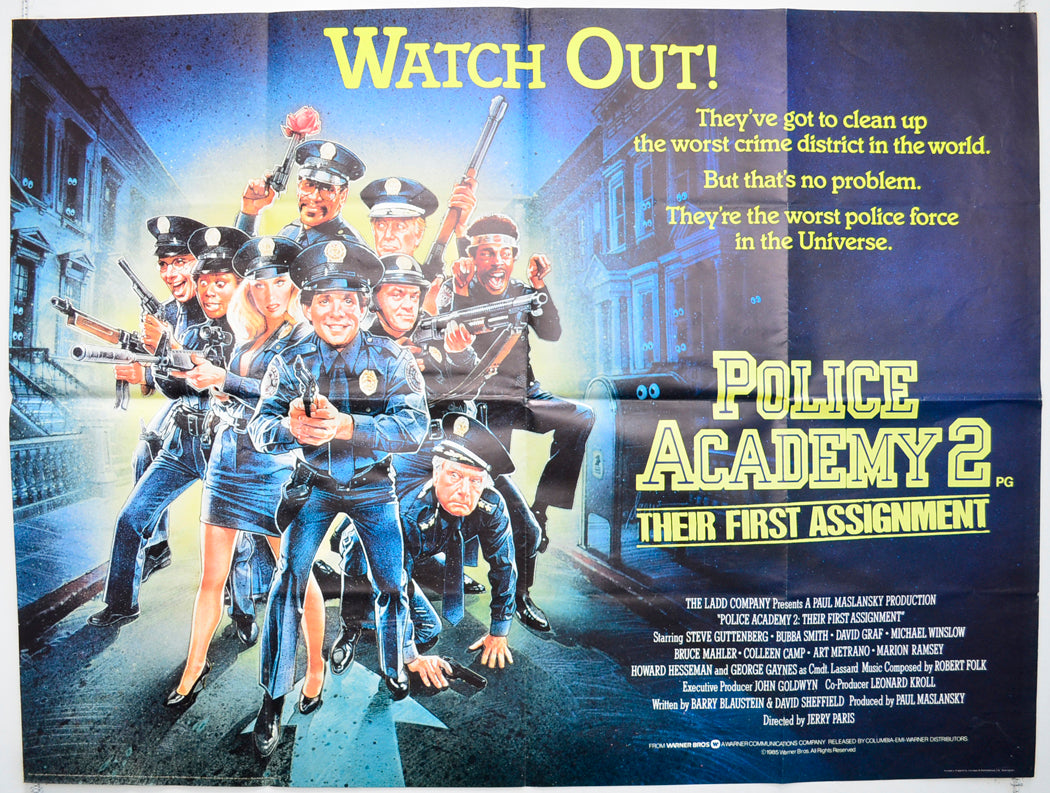 Police Academy 2 : Their First Assignment Original Quad Poster - Film Poster - Movie Poster  