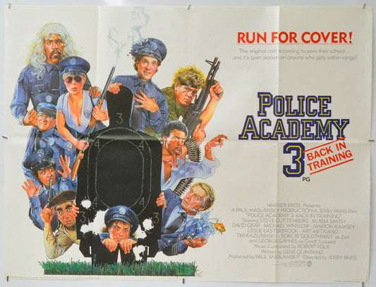Police Academy 3 : Back In Training - Original Quad Poster - Film Poster - Movie Poster