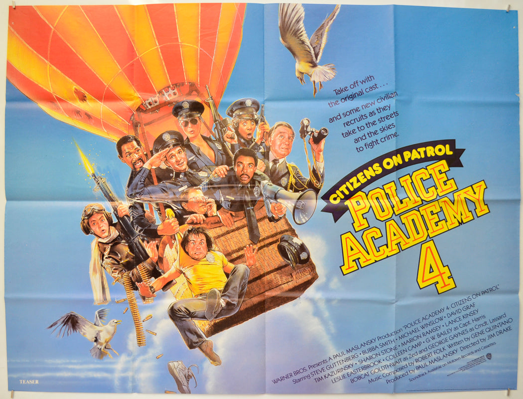 Police Academy 4 : Citizens On Patrol Original Quad Poster - Film Poster - Movie Poster  