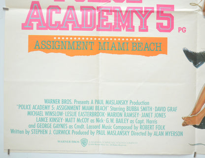 POLICE ACADEMY 5 : ASSIGNMENT MIAMI BEACH (Bottom Left) Cinema Quad Movie Poster 