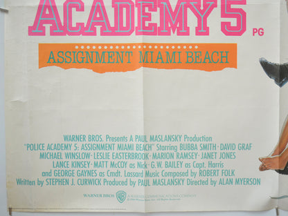 POLICE ACADEMY 5 : ASSIGNMENT MIAMI BEACH (Bottom Left) Cinema Quad Movie Poster 