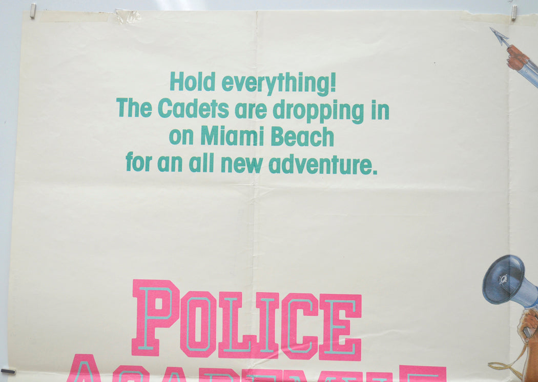 POLICE ACADEMY 5 : ASSIGNMENT MIAMI BEACH (Top Left) Cinema Quad Movie Poster 