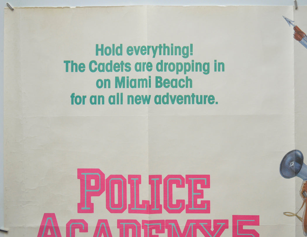 POLICE ACADEMY 5 : ASSIGNMENT MIAMI BEACH (Top Left) Cinema Quad Movie Poster 