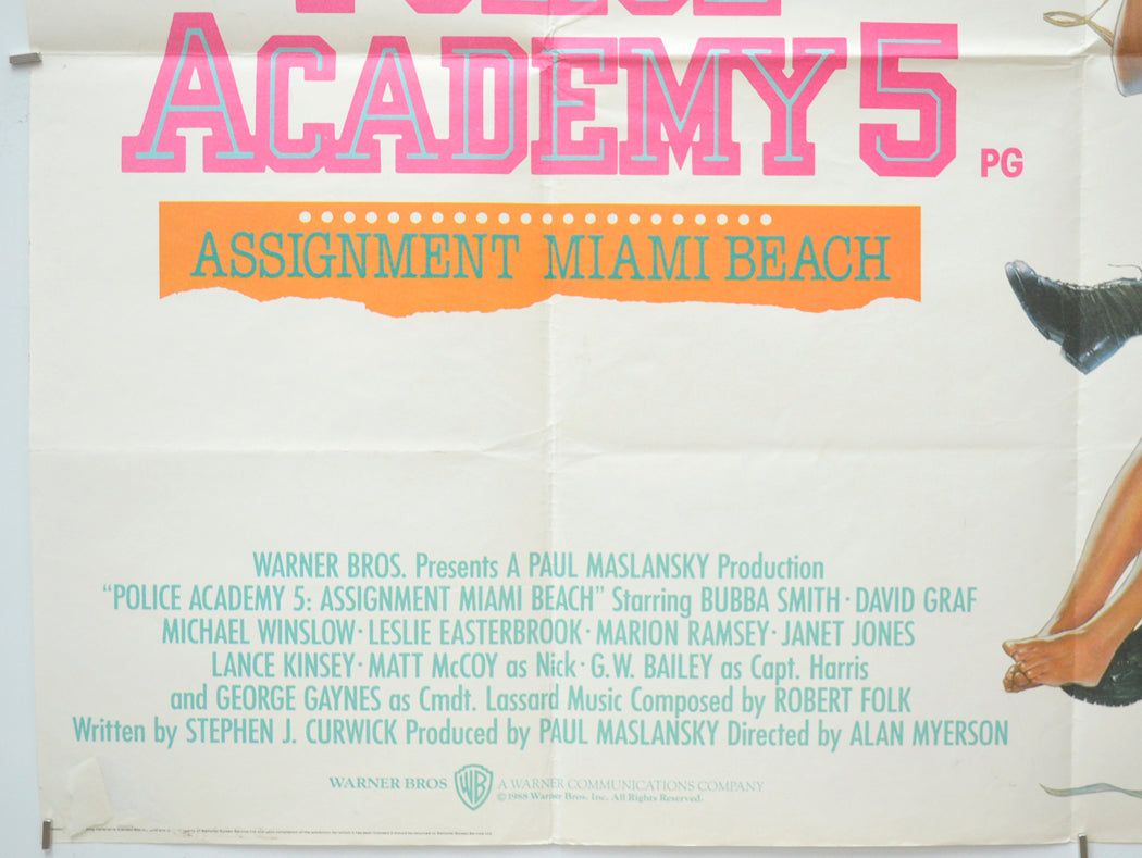 POLICE ACADEMY 5 : ASSIGNMENT MIAMI BEACH (Bottom Left) Cinema Quad Movie Poster 